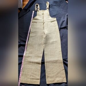 NWT Gimaguas Heavy Cotton Jute Herringbone Overalls Jumpsuit M